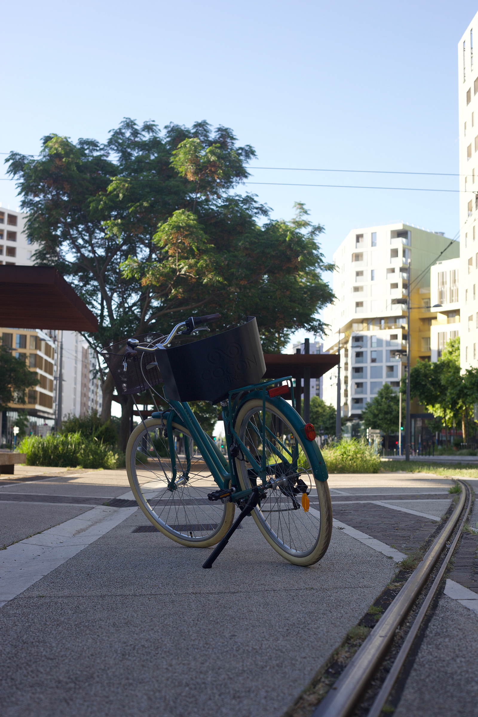 CoconBike installé sur un vélo en ville